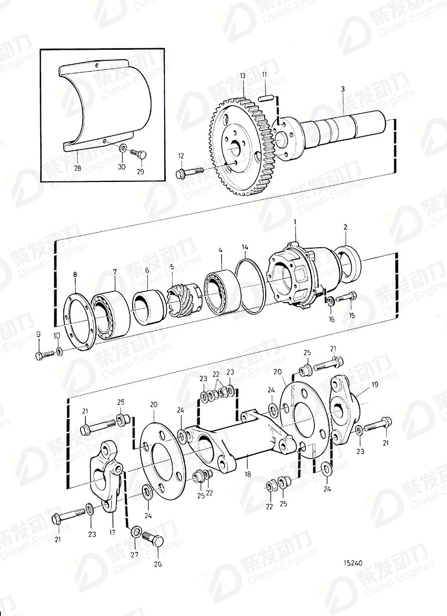 VOLVO Protecting plate 3828836 Drawing